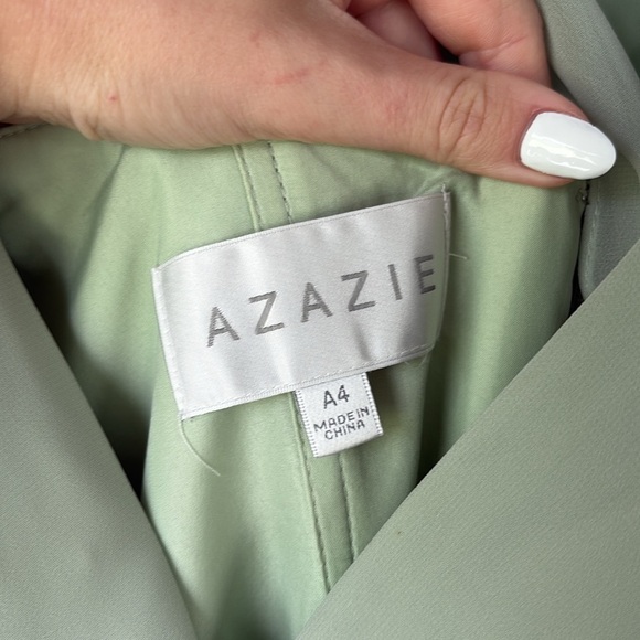 Azazie Kimber Dusty Sage Bridesmaid Dress size A4 no alterations! - Picture 4 of 9